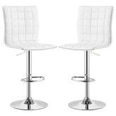 Ashbury Upholstered Adjustable Bar Stool Black / White (Set of 2)